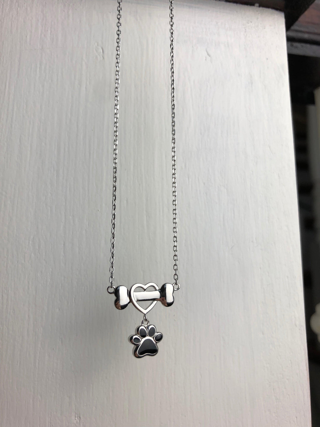 Delicate Dog Paw Necklace in Stainless Steel