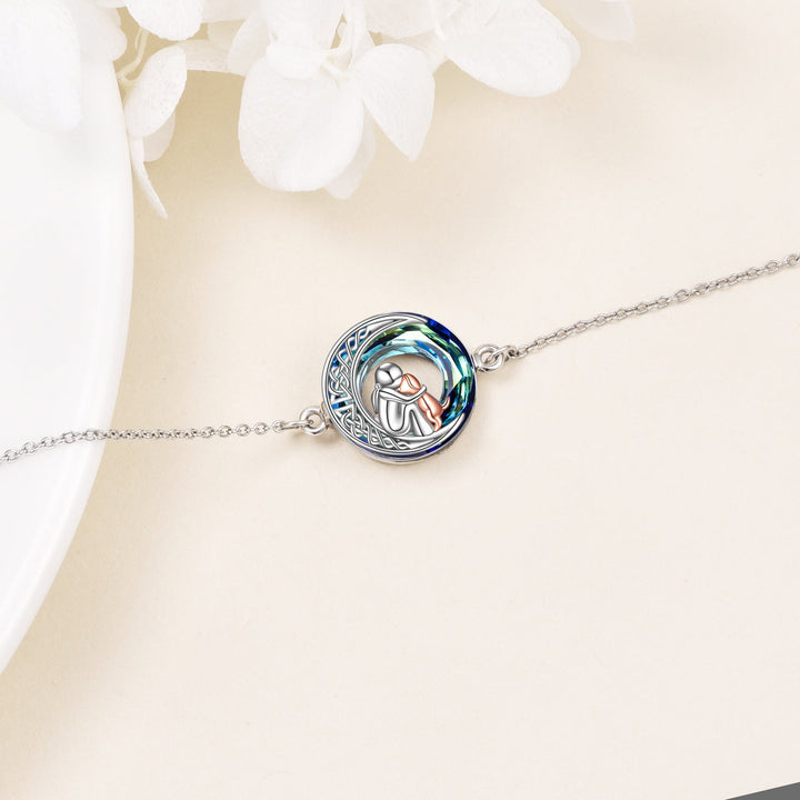 Adjustable Lucky Bracelet made of 925 Silver with Dog Motif