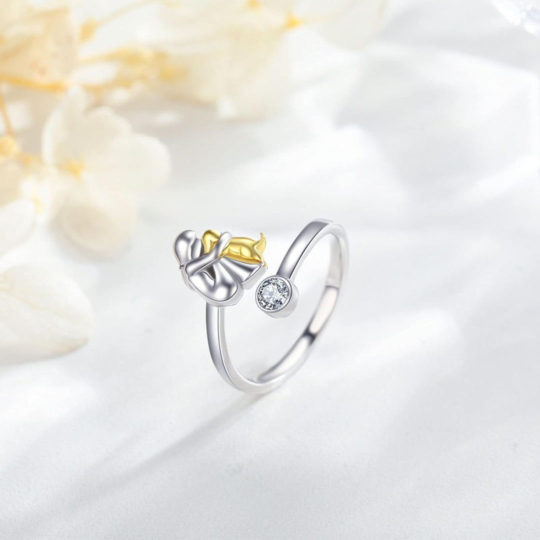 Adjustable Dog Ring in 925 Silver – Handmade Ring for Women