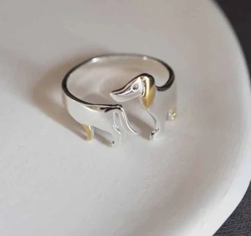 Adjustable Dachshund Ring – Handmade Pet Jewelry Ring for Women