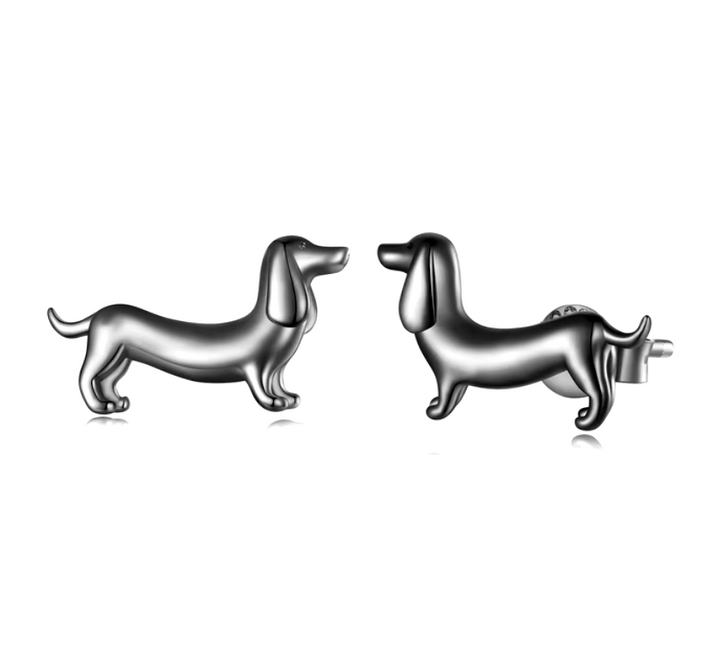 Dachshund Earrings made of 925 Sterling Silver