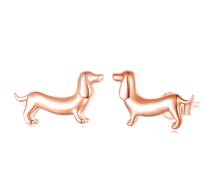 Dachshund Earrings made of 925 Sterling Silver