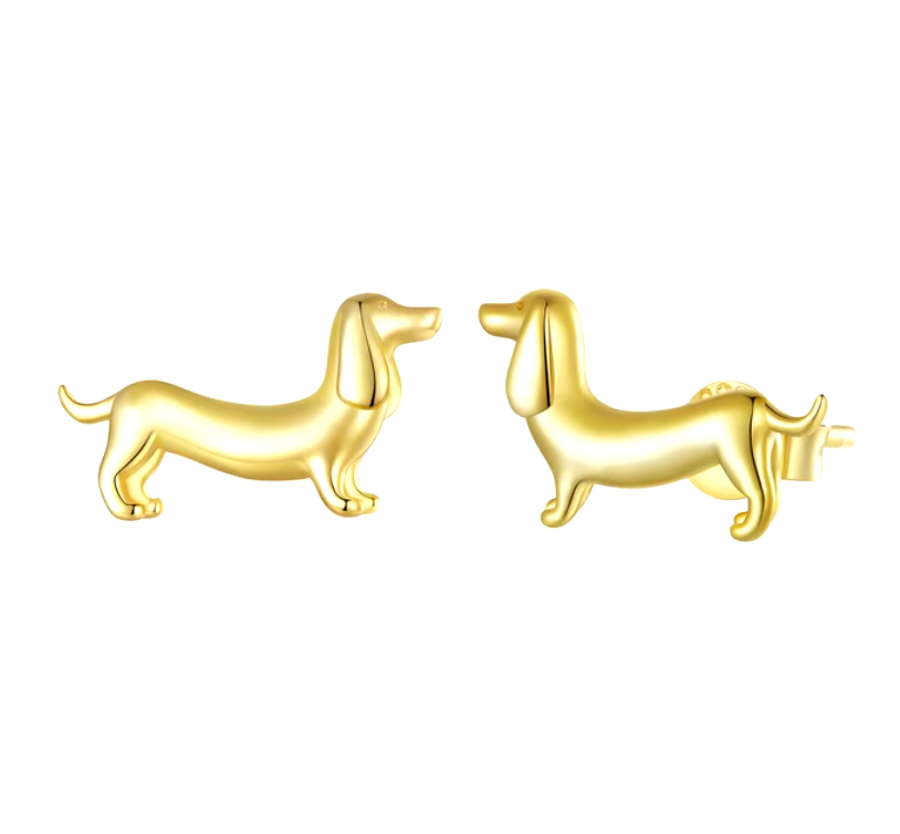 Dachshund Earrings made of 925 Sterling Silver
