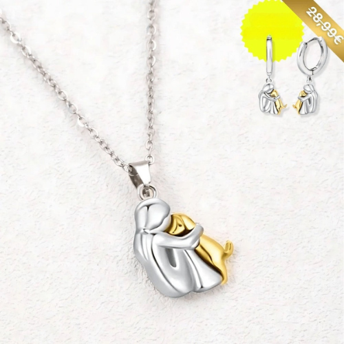 Lucky Necklace with Dog Motif (+ FREE Earrings)