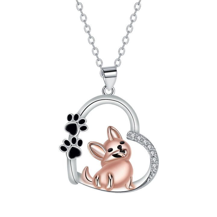 Heartfelt Dog Necklace in Rose Gold