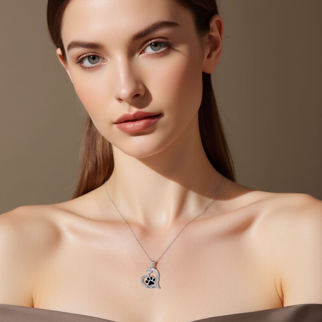 Heart & Paw Necklace - A Memory of Loyal Companions