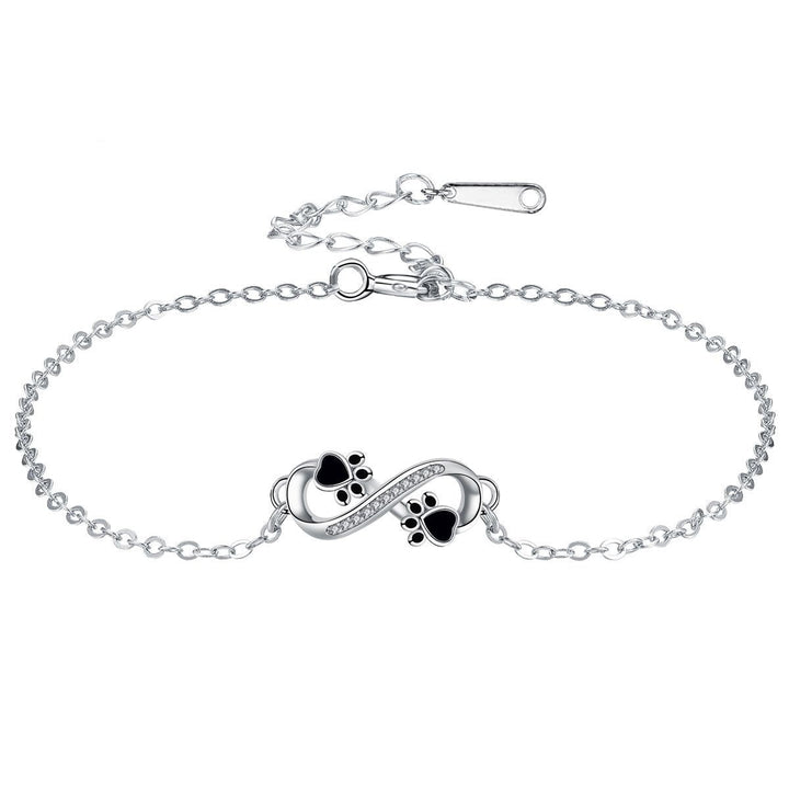 Infinity Symbol Bracelet with Paw Charm & Zirconia