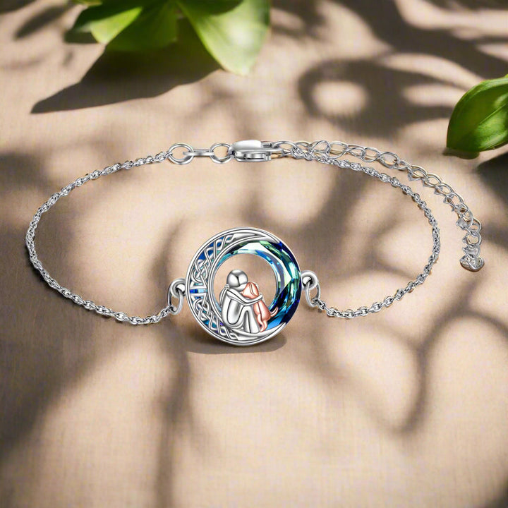 Adjustable Lucky Bracelet made of 925 Silver with Dog Motif