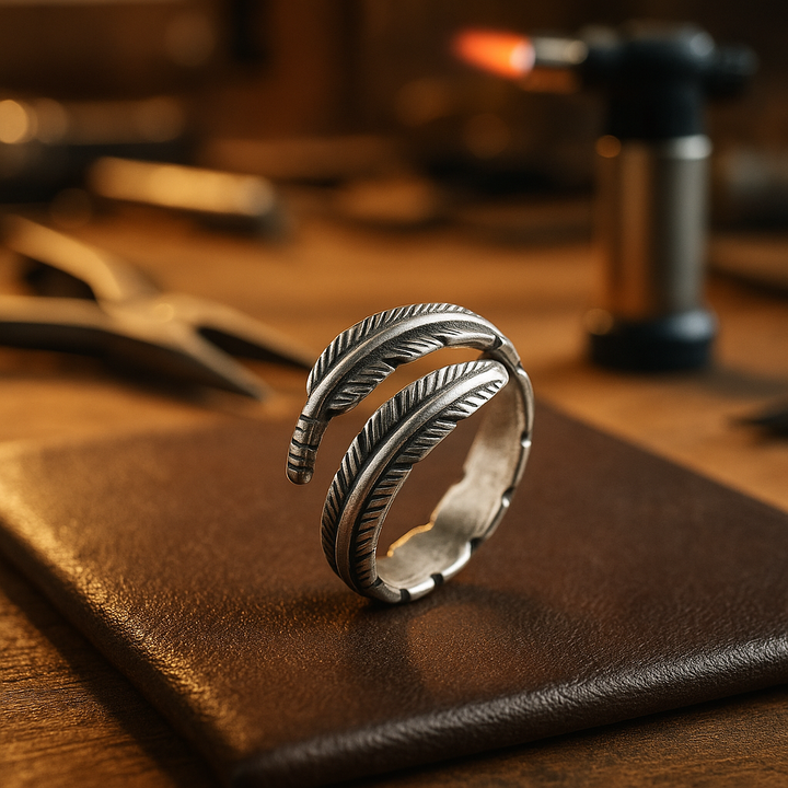 Feather of an Angel – Adjustable Memorial Ring