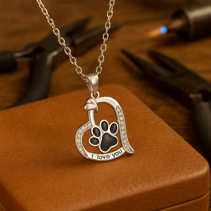 Heart & Paw Necklace - A Memory of Loyal Companions