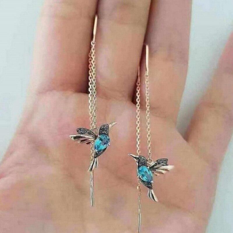Hummingbird Earrings made of Enamel & Zirconia